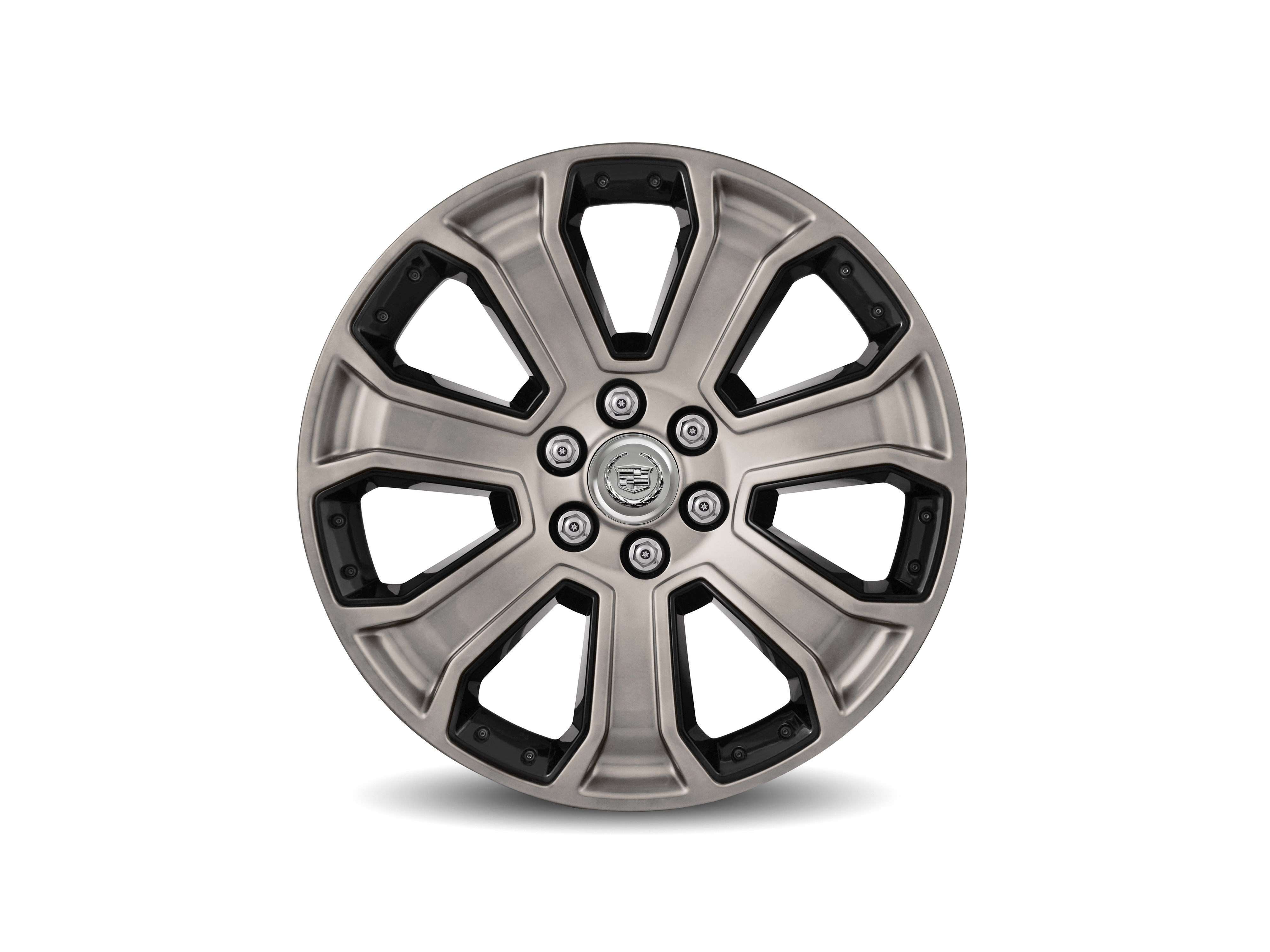 22x9-Inch Aluminum 7-Spoke Wheel in Midnight Silver with Black Inserts