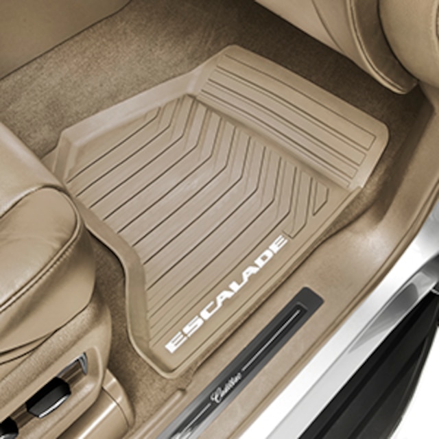First-Row All-Weather Floor Mats in Dune with Escalade Script