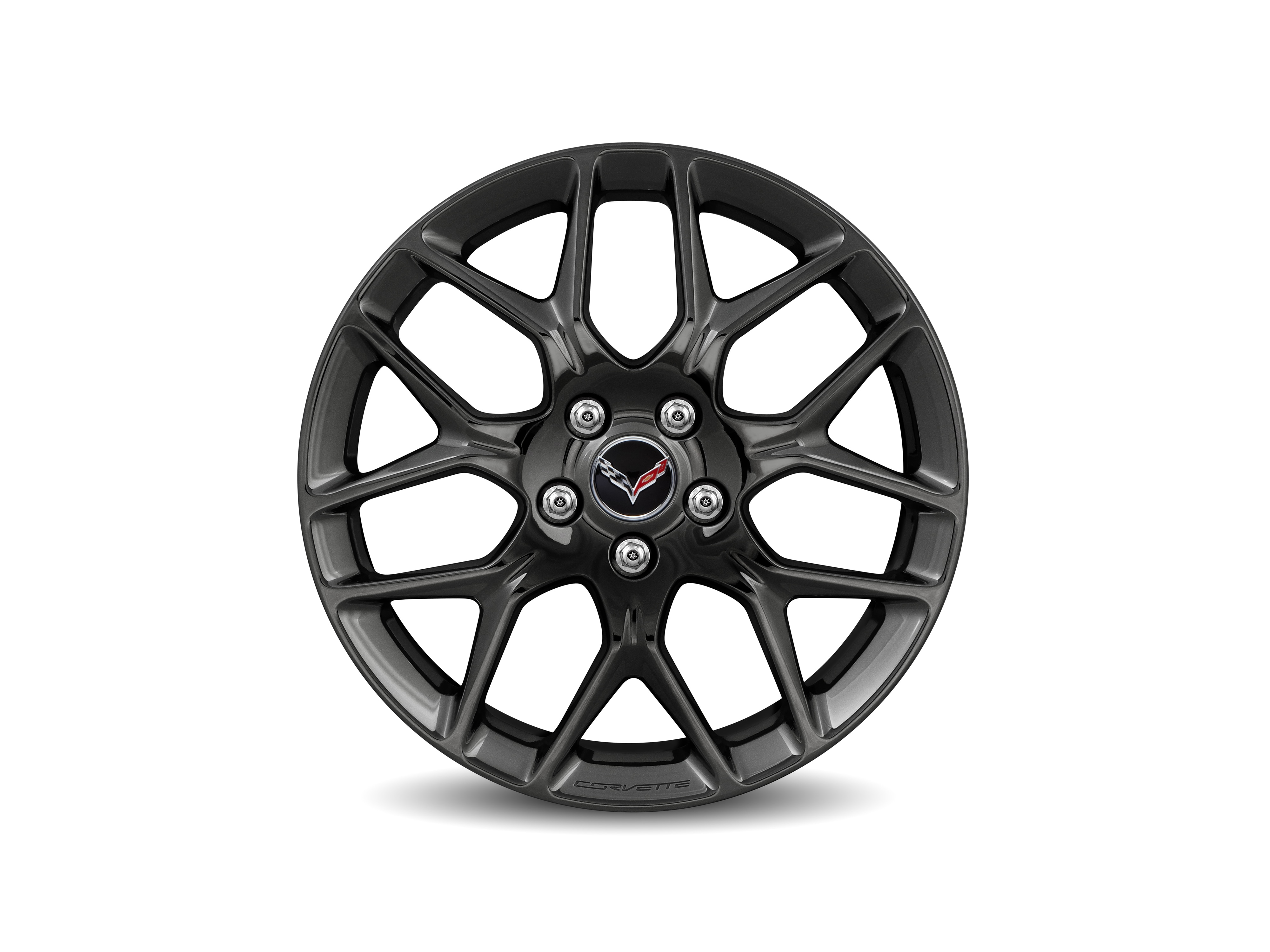 19x8.5-Inch Forged-Aluminum 7-Split-Spoke Front Wheel in Gloss Black
