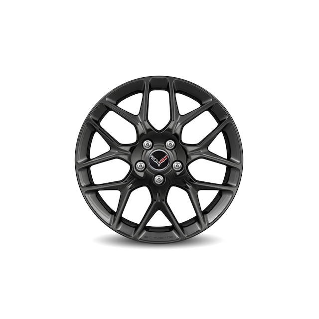19x8.5-Inch Forged-Aluminum 7-Split-Spoke Front Wheel in Gloss Black