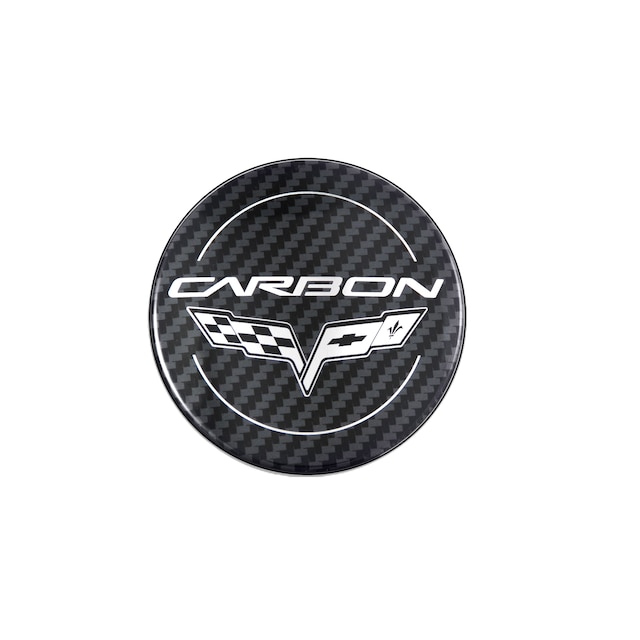 Center Cap in Carbon Fiber with Carbon Crossed Flags Logo