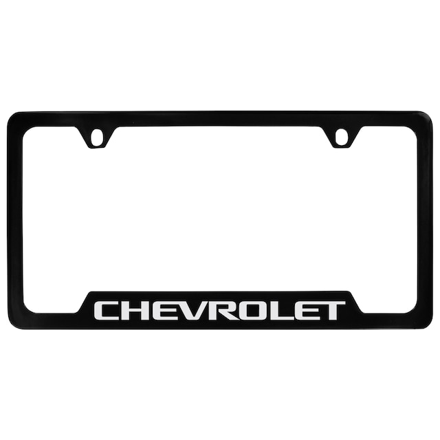 License Plate Frame by Baron & Baron® in Black with Chrome Chevrolet Script - Associated Accessories