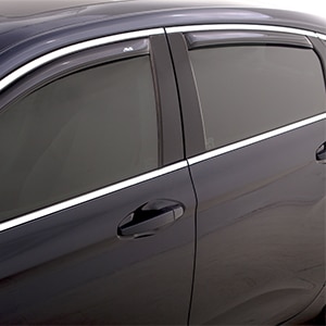 Front and Rear In-Channel Side Door Window Weather Deflectors in Smoke Black by LUND® - Associated Accessories