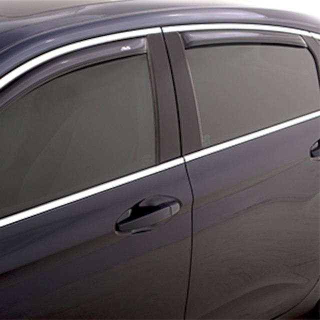 Front and Rear In-Channel Side Door Window Weather Deflectors in Smoke Black by LUND® - Associated Accessories