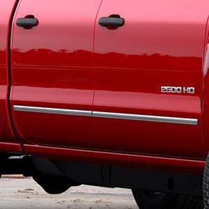 Crew Cab Door Moldings in Chrome