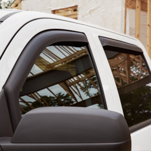 Crew Cab In-Channel Side Door Window Weather Deflectors in Smoke Black by EGR® - Associated Accessories