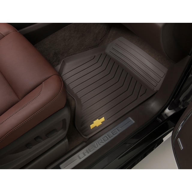 First-Row Premium All-Weather Floor Mats in Cocoa with Bowtie Logo