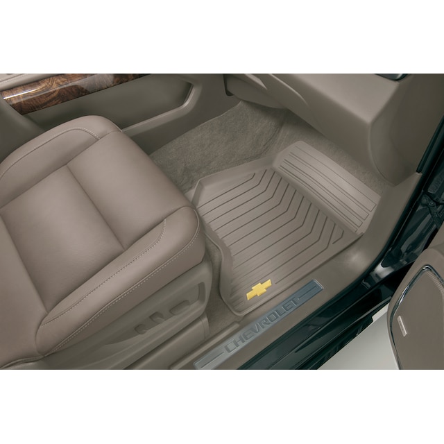 First-Row Premium All-Weather Floor Mats in Dune with Bowtie Logo