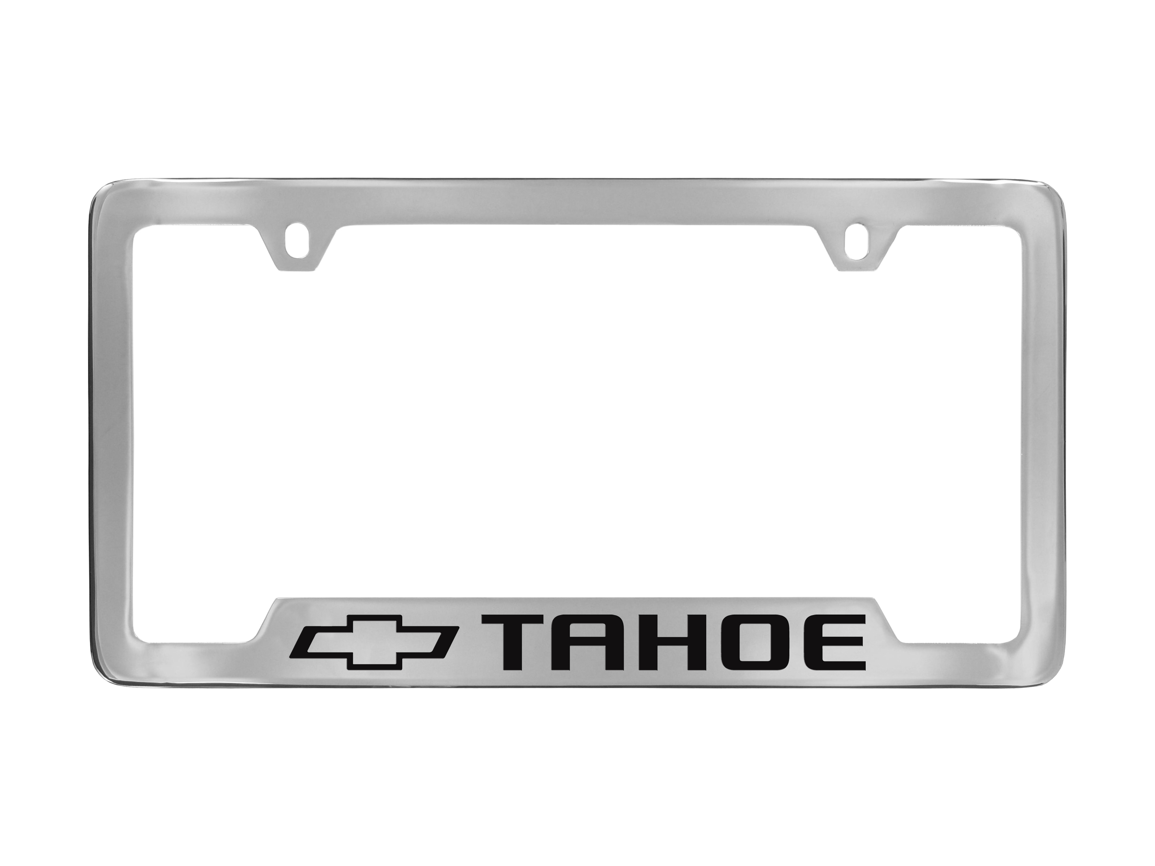 License Plate Frame by Baron & Baron® in Chrome with Bowtie Logo and Tahoe Script - Associated Accessories