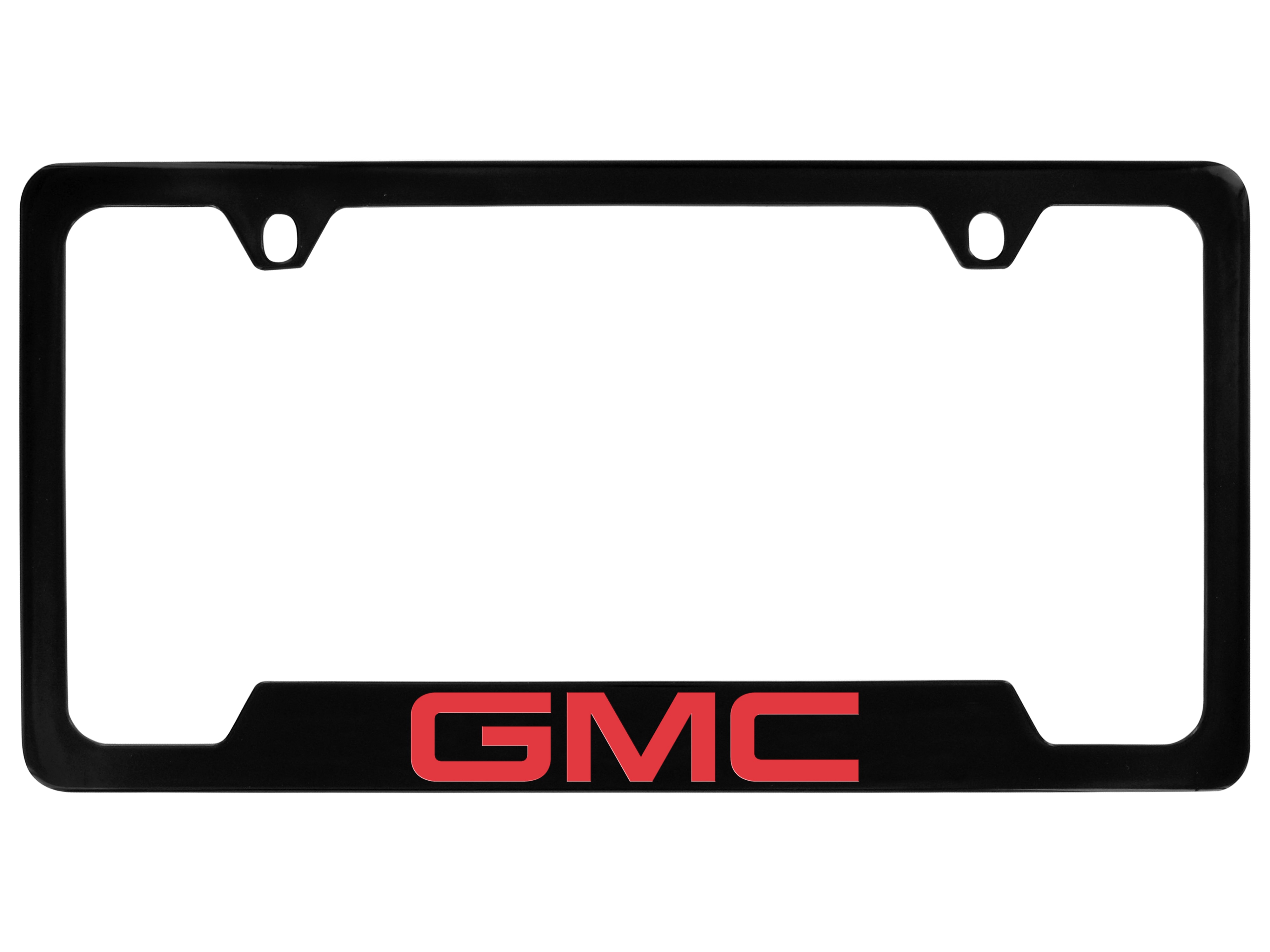 License Plate Frame by Baron & Baron® in Black with Red GMC Logo - Associated Accessories