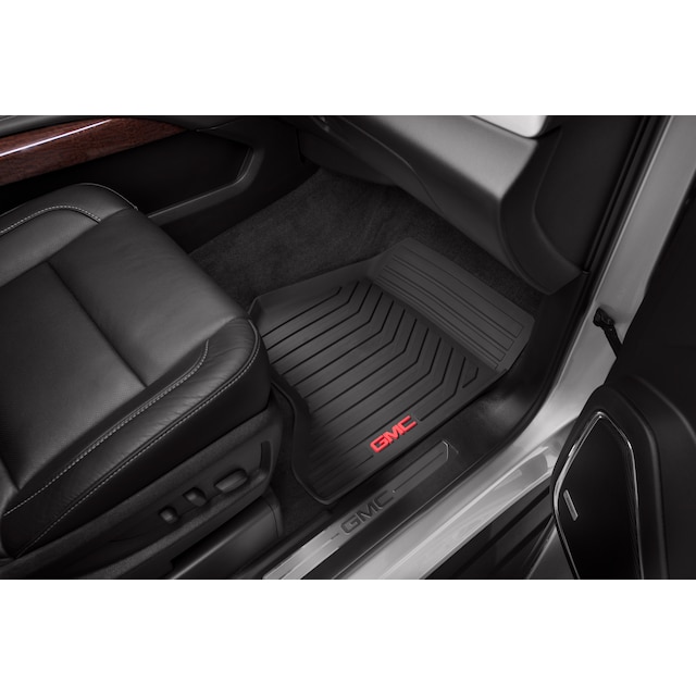 First-Row Premium All-Weather Floor Mats in Jet Black with GMC Logo
