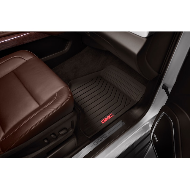 First-Row Premium All-Weather Floor Mats in Cocoa with GMC Logo