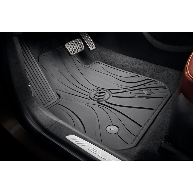 First- and Second-Row Premium All-Weather Floor Mats in Jet Black with Buick Logo