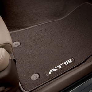 First- and Second-Row Premium Carpeted Floor Mats in Cashmere with ATS Script