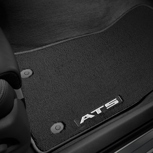 First- and Second-Row Premium Carpeted Floor Mats in Jet Black with ATS Script