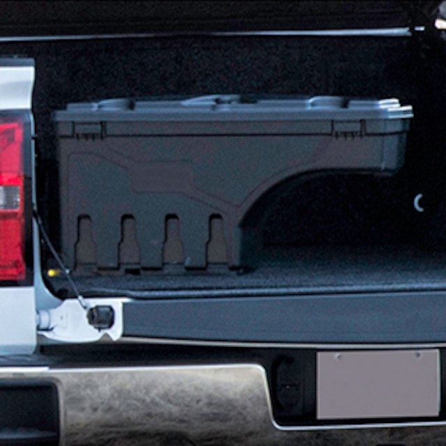 Driver Side Swing-Out Tool Box in Black by UnderCover™ - Associated Accessories