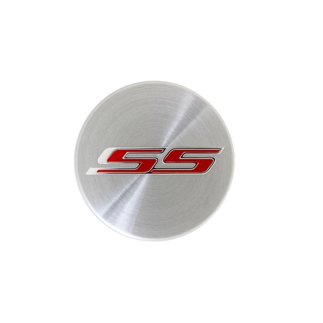 Center Cap in Brushed Aluminum with Red SS Logo