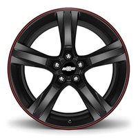 20-Inch Cast Aluminum 5-Spoke Wheel Package in Gloss Black with Red Stripe