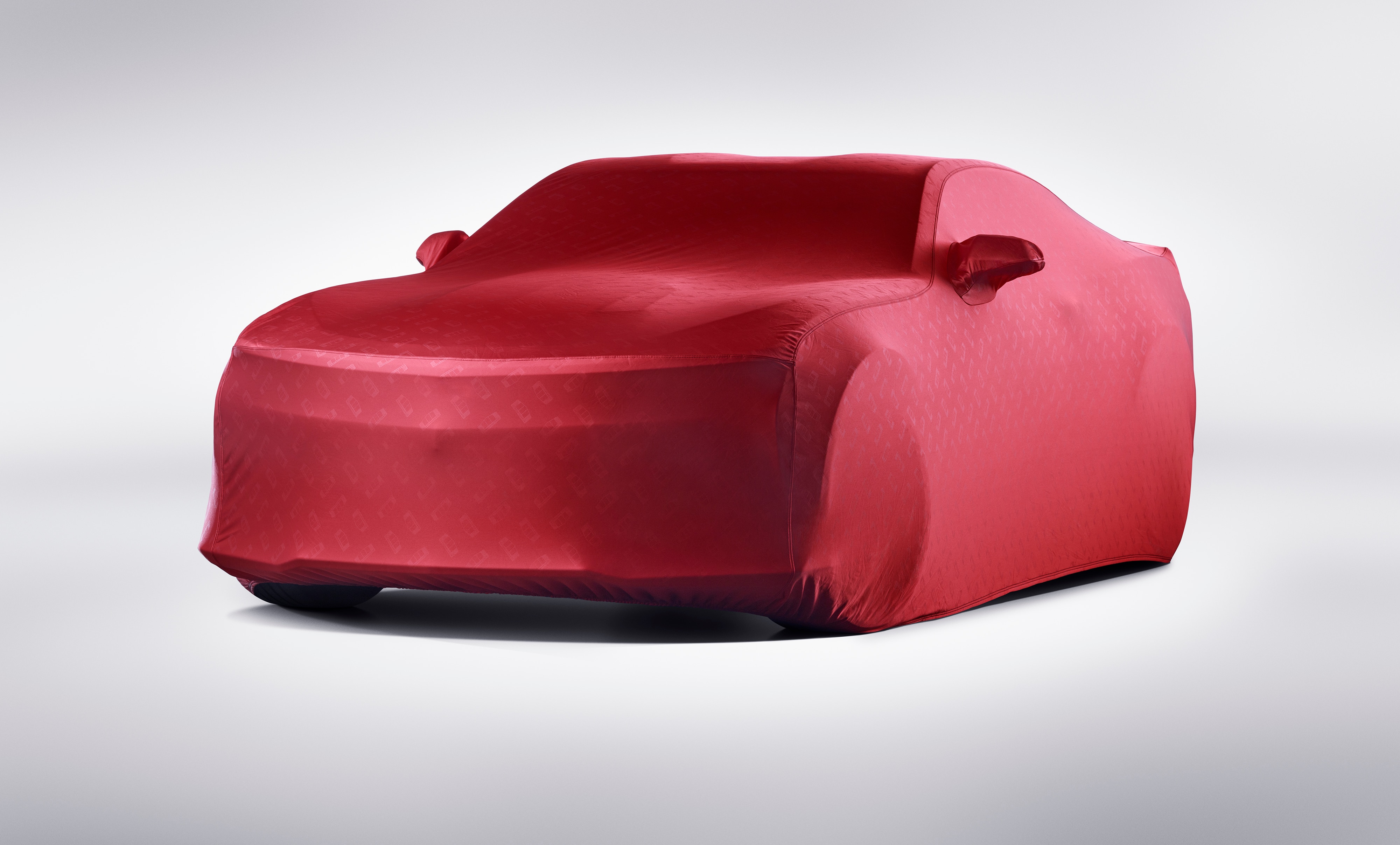 Premium Indoor Car Cover in Red with Embossed Camaro Logos