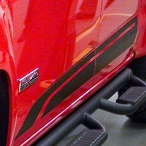 Extended Cab Body Side Decal Package in Black