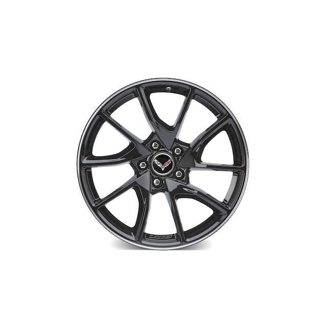 19x10-Inch Aluminum 5-Split-Spoke Front Wheel in Black with Machined Groove