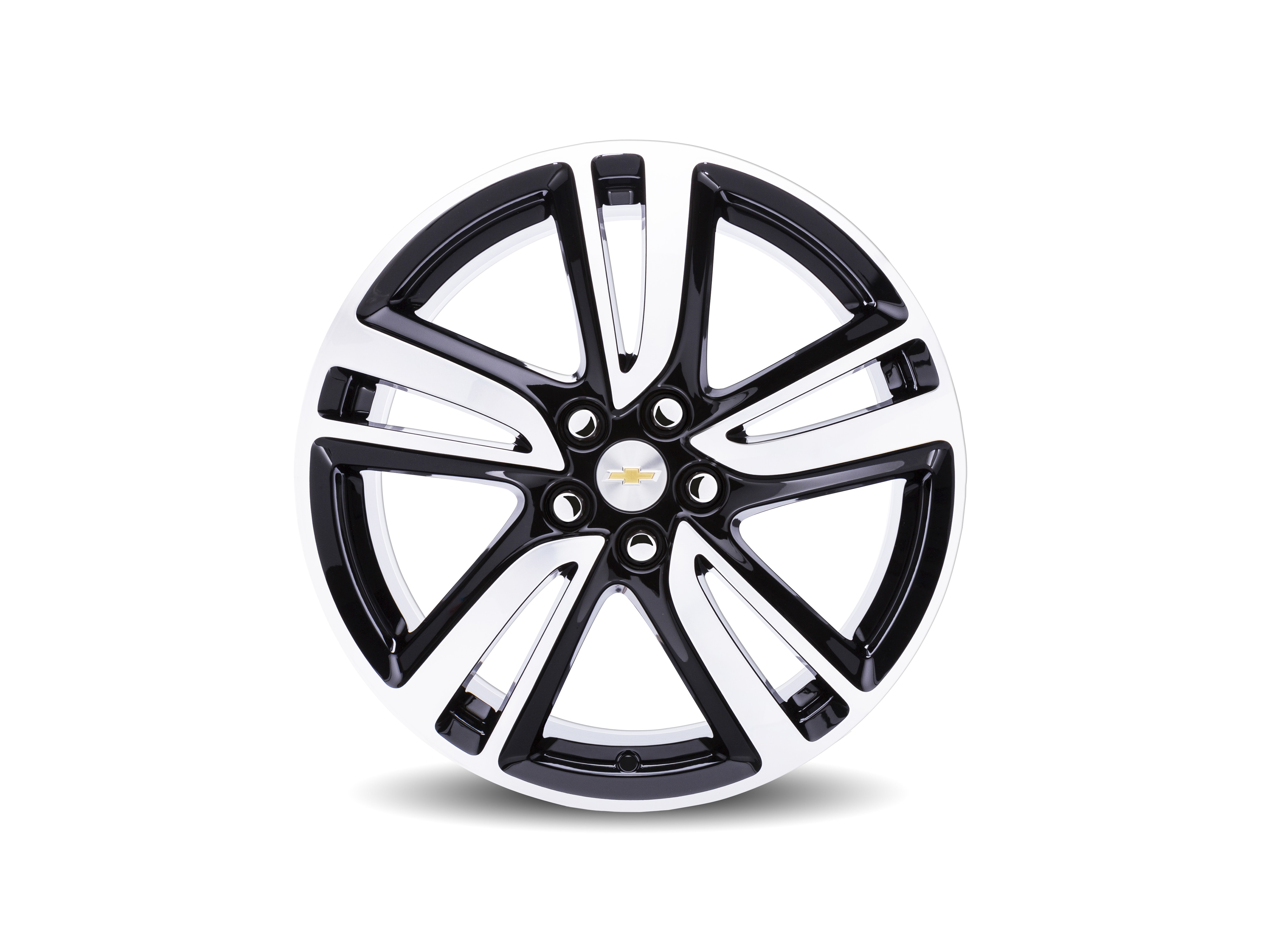 18x7.5-Inch Aluminum 5-Split-Spoke Wheel in High Gloss Black