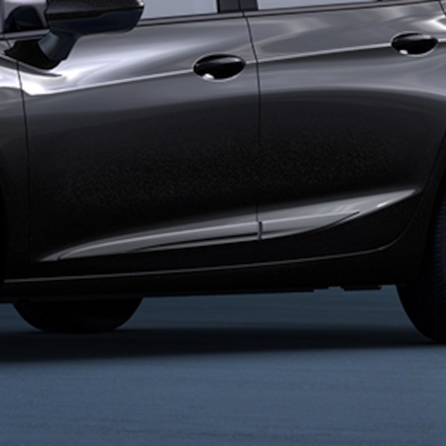 Front and Rear Smooth Door Moldings in Mosaic Black Metallic