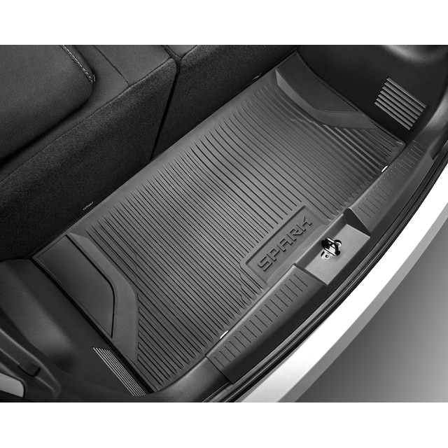 Premium All-Weather Cargo Area Mat in Jet Black with Spark Script