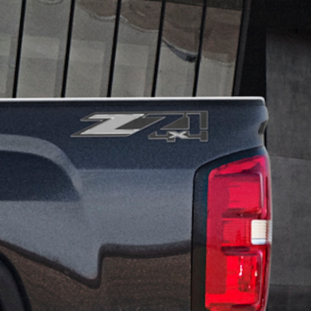 Pickup Box Decal Package in Silver and Charcoal on Chrome with Z71 Logo