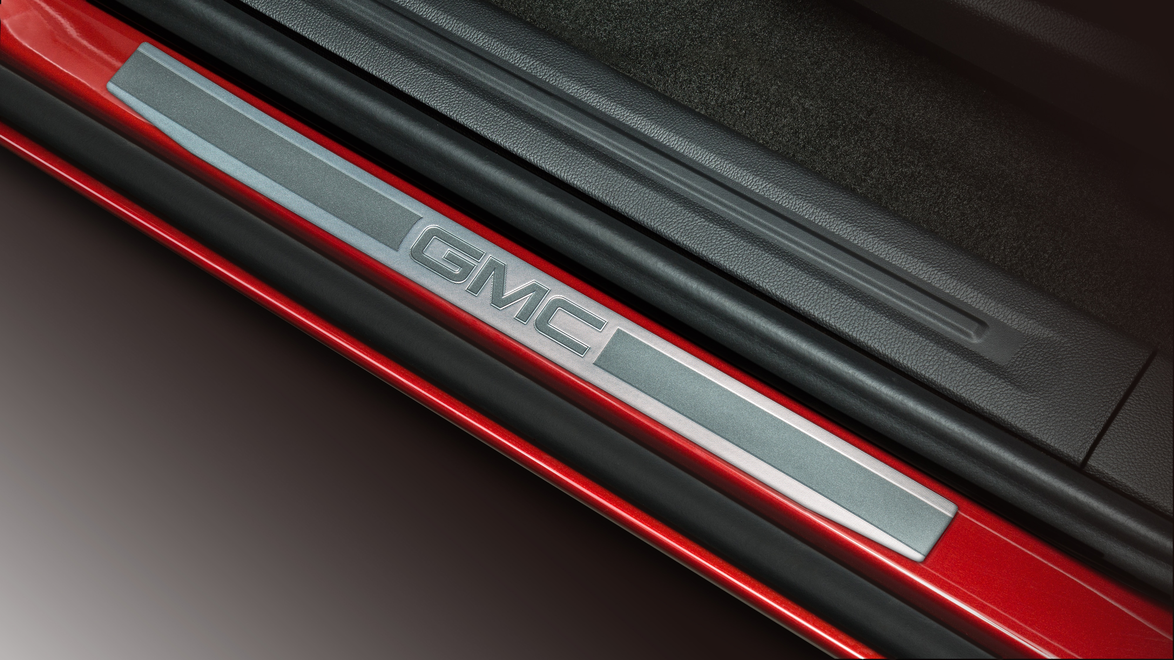 Front and Rear Door Sill Plates in Stainless Steel with GMC Logo