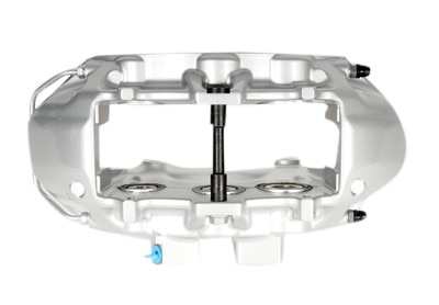GM Genuine Parts Silver Front Driver Side Disc Brake Caliper Assembly with Cadillac V Logo