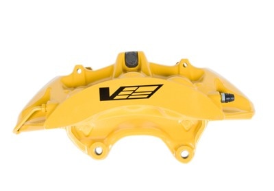 GM Genuine Parts Yellow Front Driver Side Disc Brake Caliper Assembly with Cadillac V Logo