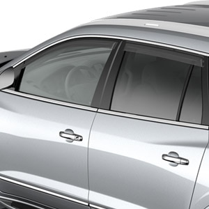 Front and Rear Tape-On Window Weather Deflectors in Smoke Black