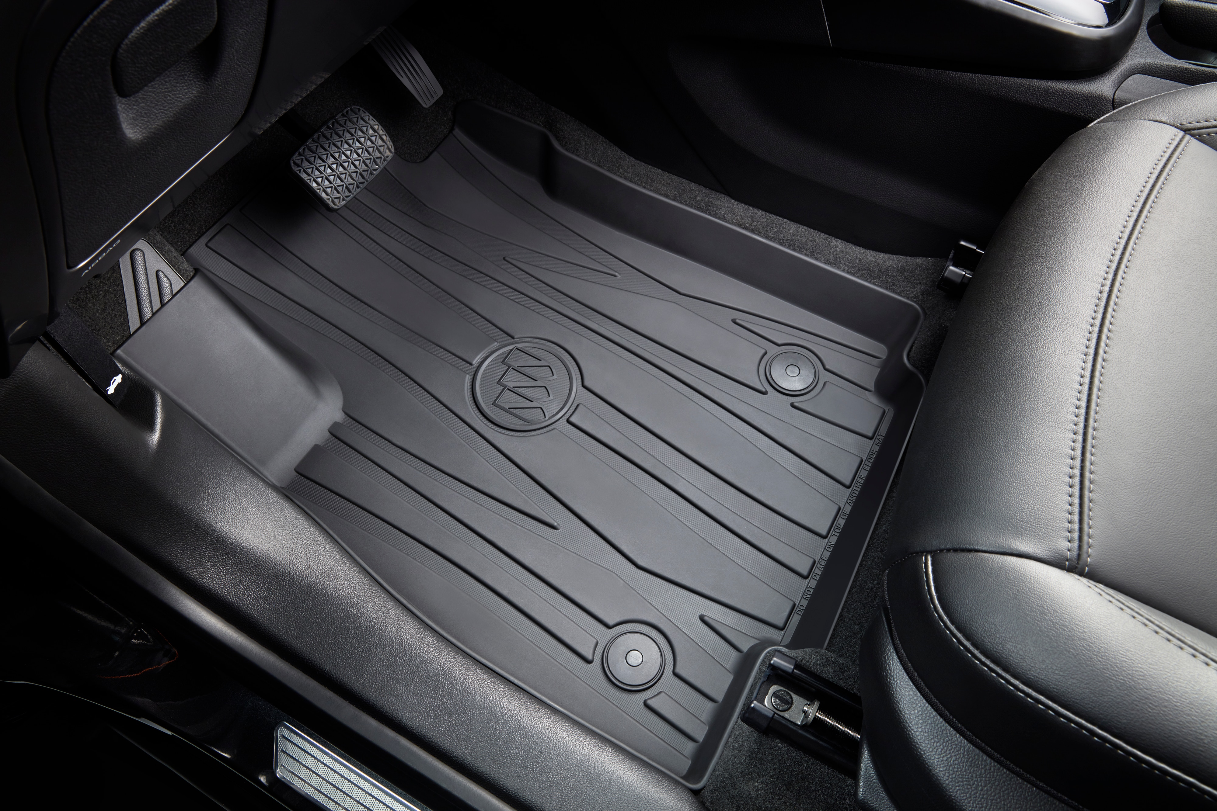 First-Row Premium All-Weather Floor Liners in Ebony with Buick Logo