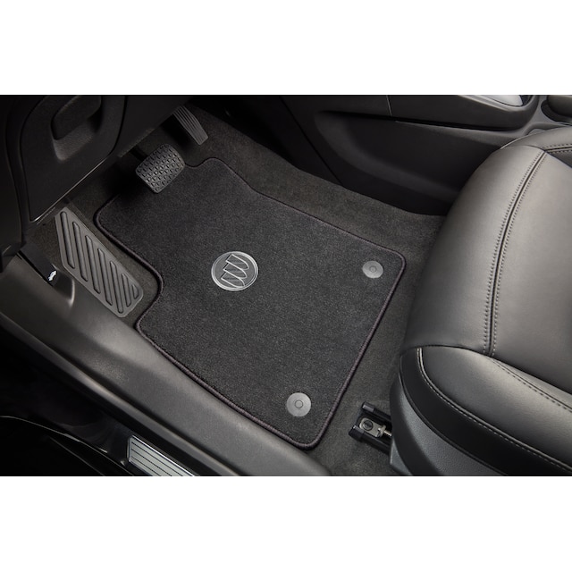 First- and Second-Row Premium Carpeted Floor Mats in Ebony with Buick Logo