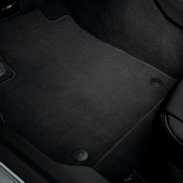 First- and Second-Row Carpeted Floor Mats in Ebony