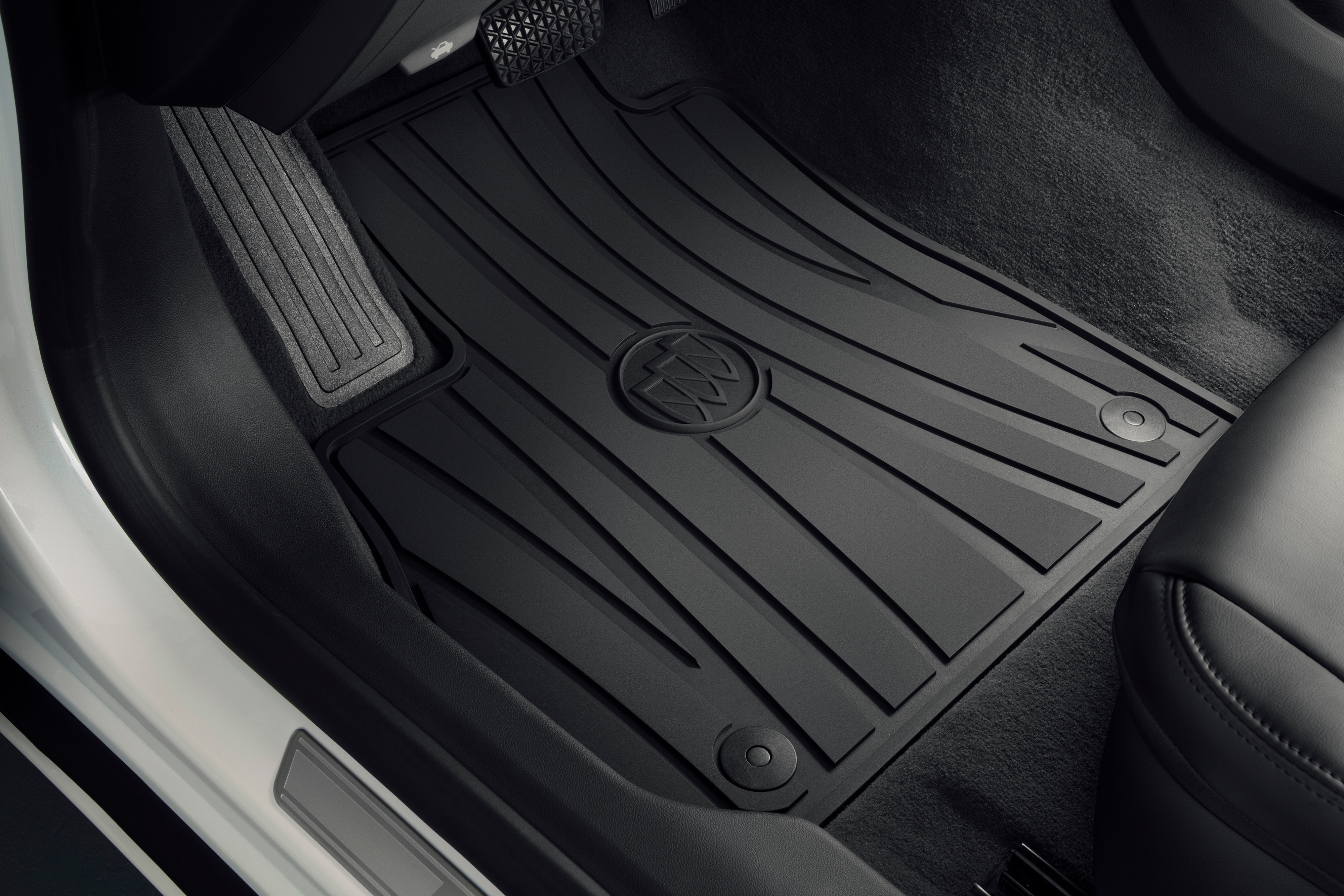 First- and Second-Row Premium All-Weather Floor Mats in Jet Black with Buick Logo