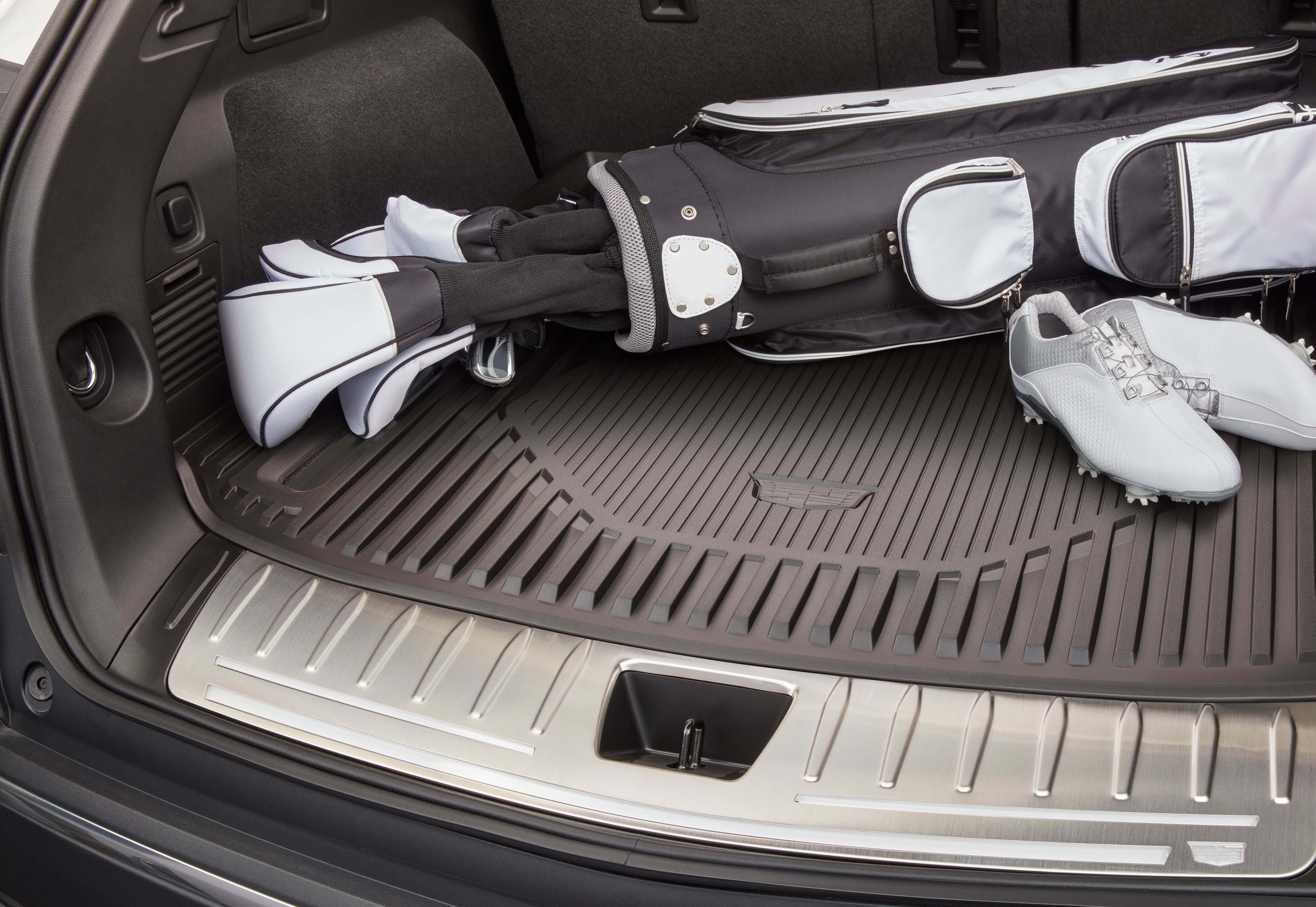 Cargo Liner in Jet Black with Cadillac Logo