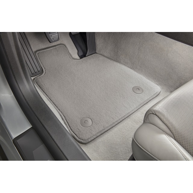 First-Row Carpeted Floor Mats in Medium Ash Gray