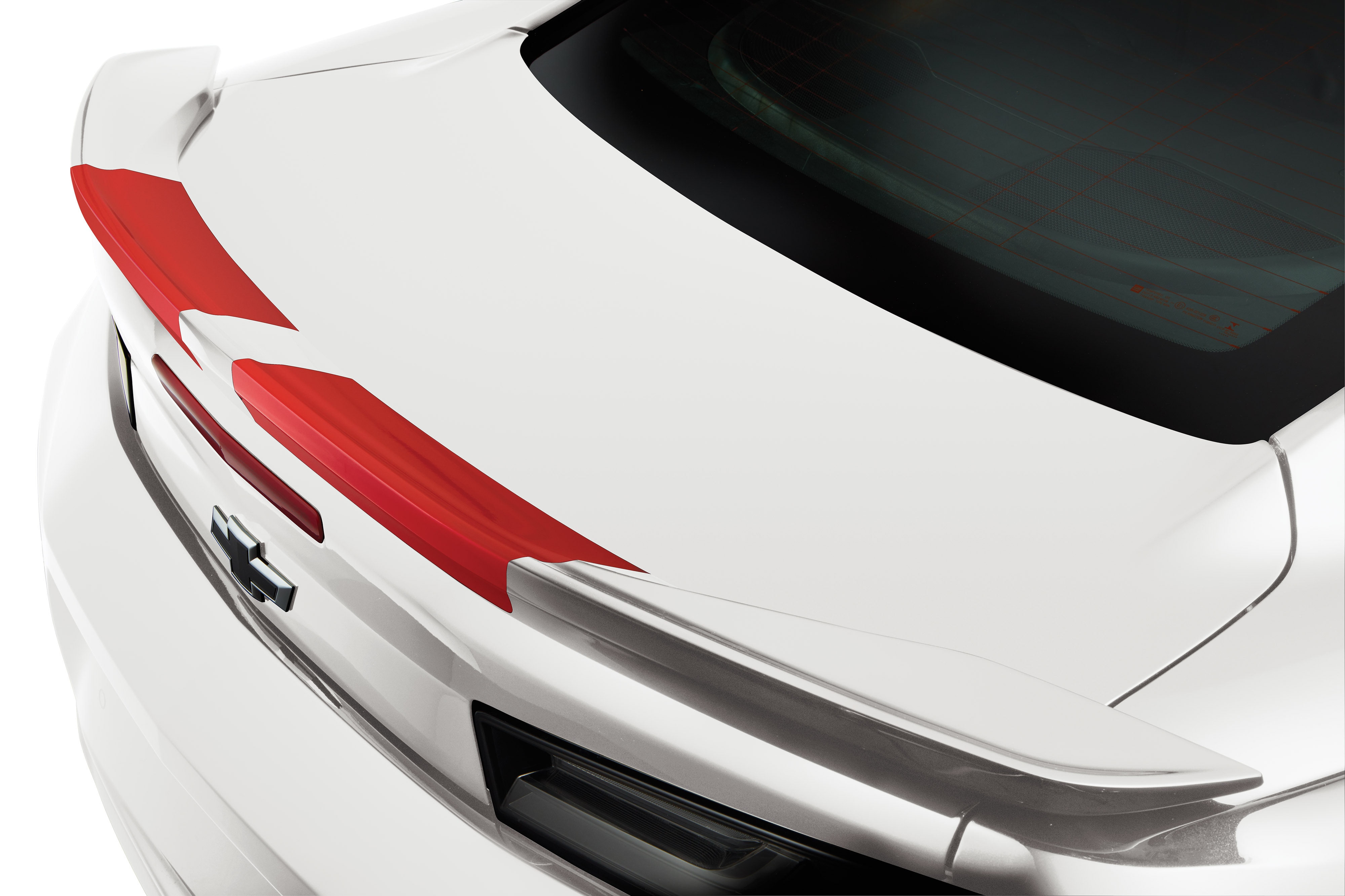 High-Wing Spoiler Rally Stripe Decal Package in Red