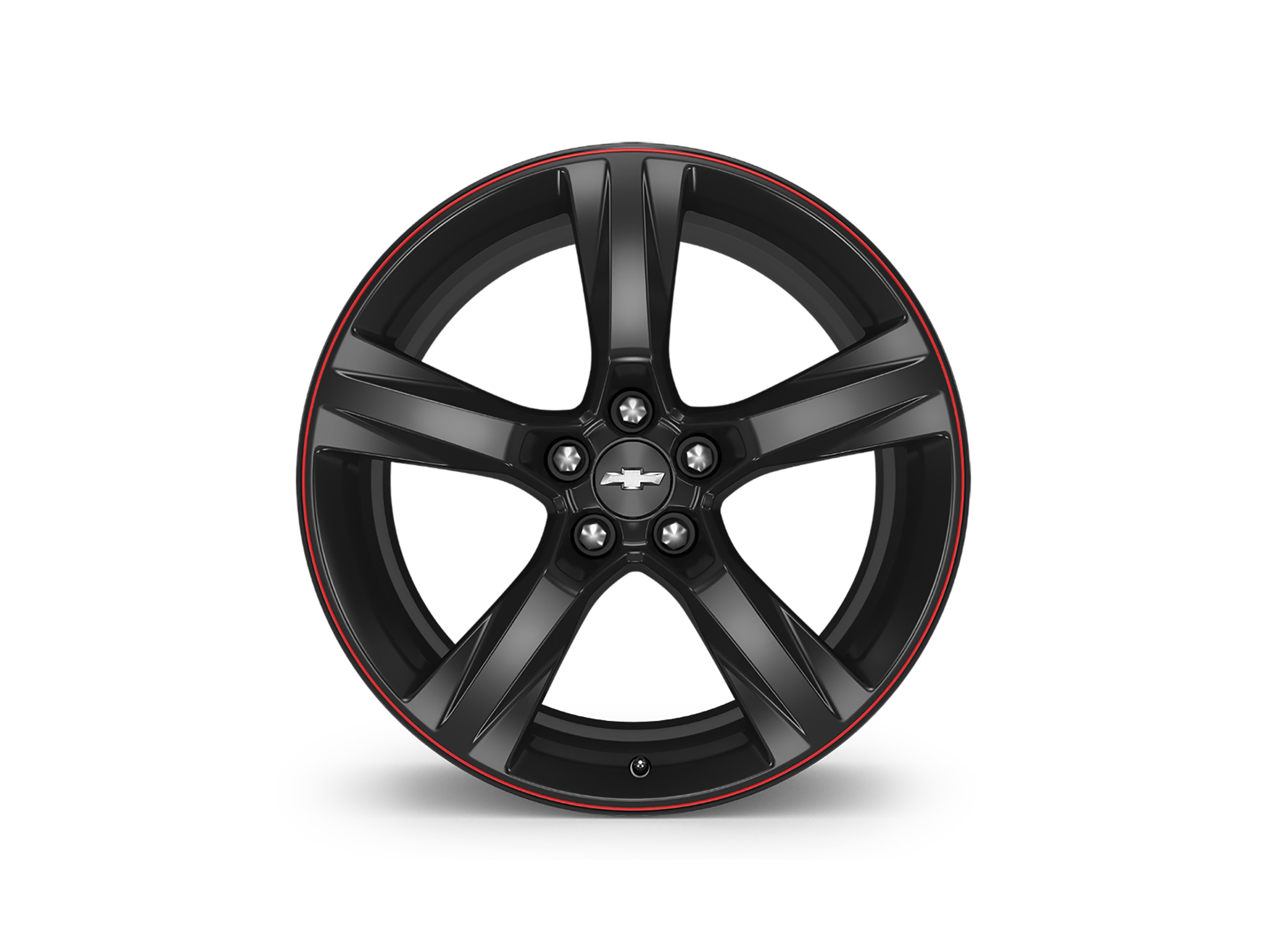 20x8.5-Inch Aluminum 5-Spoke Front Wheel in Gloss Black with Red