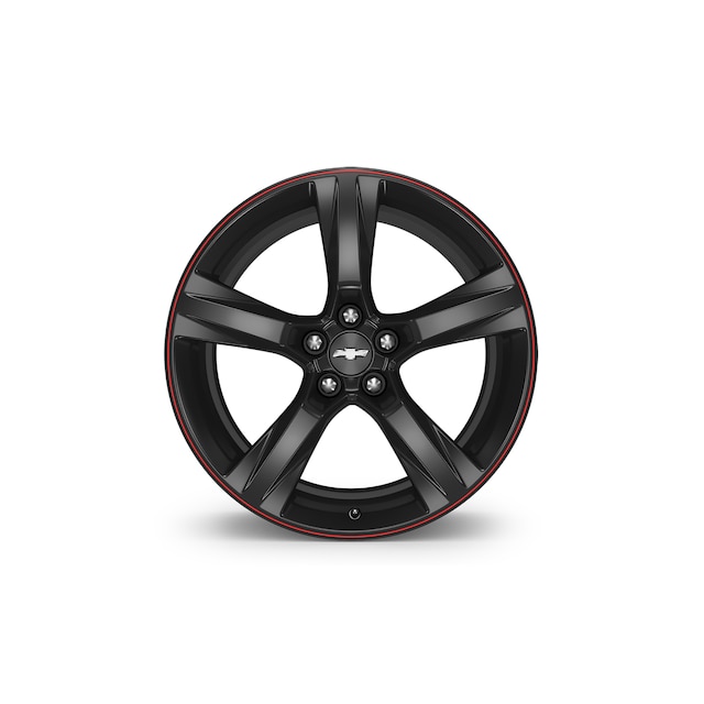 20x8.5-Inch Aluminum 5-Spoke Front Wheel in Gloss Black with Red Stripe