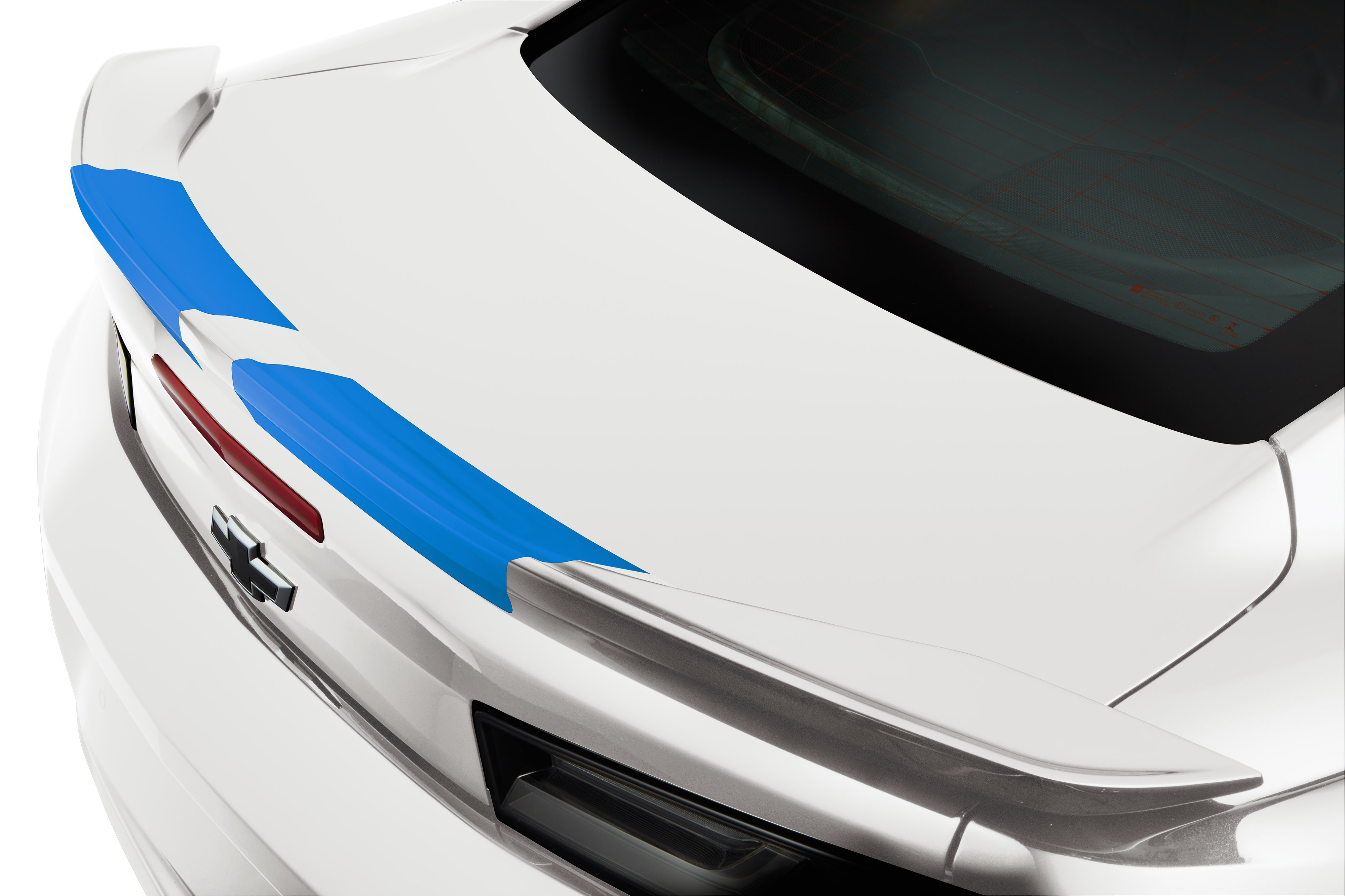 High-Wing Spoiler Rally Stripe Decal Package in Blue
