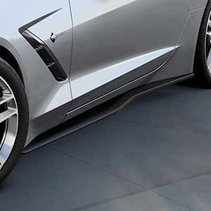 Rocker Panel Extensions in Exposed Carbon Fiber