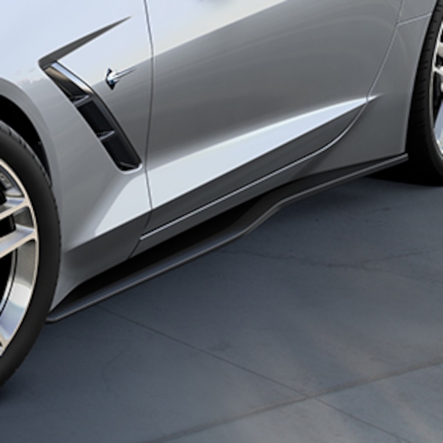 Rocker Panel Extensions in Exposed Carbon Fiber
