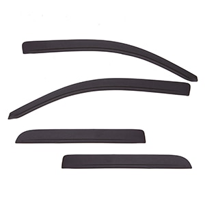 Double Cab Tape-On Window Weather Deflectors in Textured Black by LUND® - Associated Accessories