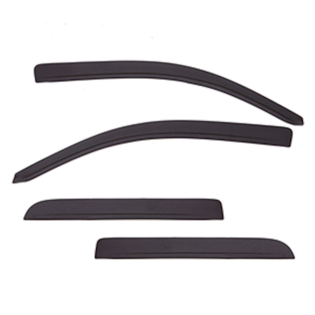 Double Cab Tape-On Window Weather Deflectors in Textured Black by LUND® - Associated Accessories