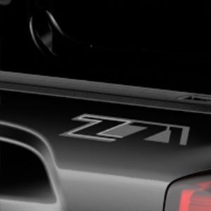 Pickup Box Decal Package in Silver and Charcoal on Chrome with Z71 Logo
