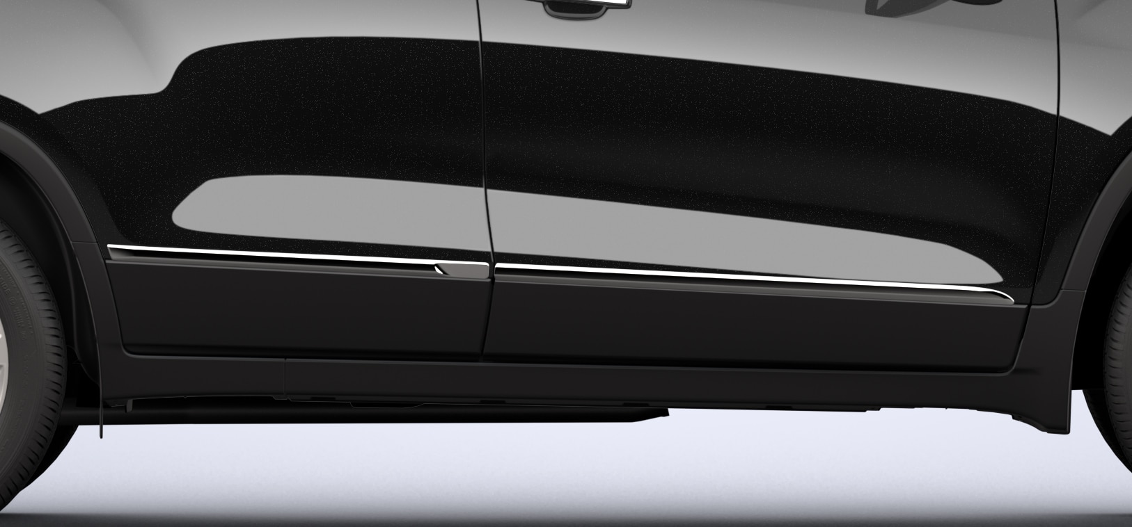 Front and Rear Smooth Door Moldings in Chrome