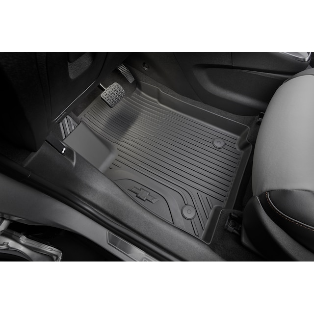 First-Row Premium All-Weather Floor Liners in Jet Black with Bowtie Logo